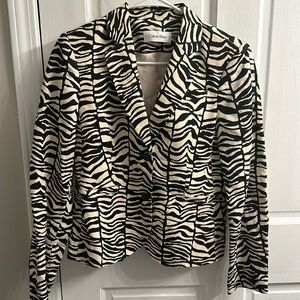 Calvin Klein Zebra print blazer size 6
